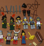 LEGO 10”X10”X9” RED FORT CASTLE INVASION, DETAILED CUSTOM KIT WITH BRIDGE, GARDENS & MOAT & 23 VERY RARE RETIRED MINIFIGURES FROM CASTLE KINGDOMS, DRAGON KNIGHTS, DARK FOREST, BLACK FALCONS ETC… (1013 PCS) KIT 25