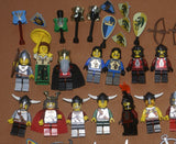 LEGO 10”X10”X9” RED FORT CASTLE INVASION, DETAILED CUSTOM KIT WITH BRIDGE, GARDENS & MOAT & 23 VERY RARE RETIRED MINIFIGURES FROM CASTLE KINGDOMS, DRAGON KNIGHTS, DARK FOREST, BLACK FALCONS ETC… (1013 PCS) KIT 25