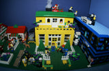 HUGE CUSTOM LEGO SET 32" x 12" x 15": THE ULTIMATE YEAR ROUND CHRISTMAS VILLAGE (2136 PCS) WITH 81 MINIFIGURES & 4 BUILDINGS, POLICE STATION, INDOOR POOL, OFFICES, WAREHOUSE, APTS, CARS, MOTOCYCLES, GARDENS, SANTAS & ACCESSORIES (KIT 27)