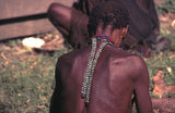 EXTREMELY RARE YALI TRIBE (CANNIBAL) “BIG MAN” MIKAK TRIDACNA GIGAS NECKLACE WITH WOVEN BARK HAND-TWISTED TWINE, VALUABLE CURRENCY, HIGHLANDS, CENTRAL IRIAN JAYA, WEST NEW GUINEA, MID-20th CENTURY, CIRCA 1960’S, PRIVATE COLLECTION