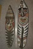 RARE MINDJA MINJA HAND CARVED YAM HARVEST UNIQUE CELEBRATION MASK POLYCHROME  WITH NATURAL PIGMENTS, PAPUA NEW GUINEA PRIMITIVE ART HIGHLY COLLECTIBLE & EXTREMELY DECORATIVE 11A10: 29"X 7”X 1”