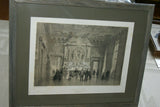 Felix Benoist: PARIS IN ITS SPLENDOR 1861 ORIGINAL ARCHITECTURE ANTIQUE FOLIO CHROMOLITHOGRAPH 19TH CENTURY "HOTEL DE VILLE DE PARIS: “SALLE DU THRONE"  MATTED & FRAMED WALL DÉCOR