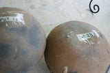 CHOICE OF 1 OR GET BOTH: 1980's Hand Crafted  Vermasse Terracotta Pottery, Pots from East Timor Islands, Indonesia with 3D / Relief Motifs. CHOICE OF: (P18) Lizards 8" x 8" (28" Diameter) AND/OR (P23) Ancestors & Geckos 8.5" x 8" (25" Diameter)