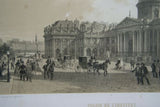 19TH CENTURY FRAMED PARIS IN ITS SPLENDOR 1861 ORIGINAL ARCHITECTURE ANTIQUE FOLIO LITHOGRAPH PALAIS DE L'INSTITUT, PARIS, FRANCE DOUBLE MATTED & FRAMED PROFESSIONALLY
