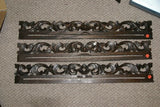 UNIQUE INTRICATELY HAND CARVED ORNATE WOOD HANGER 32” (ROD, RACK) USED TO DISPLAY RARE OR PRECIOUS TEXTILES ON THE WALL, SUPERB BAS RELIEF LACY MOTIFS OF FOLIAGE & VINES COLLECTOR DESIGNER DECORATOR WALL DÉCOR CHOICE BETWEEN 383 & 385