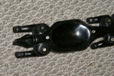 Rare South Pacific Art Ebony Mother of Pearl Crocodile Lime Crusher Utensil 1A58