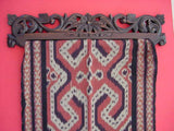 UNIQUE INTRICATELY HAND CARVED ORNATE WOOD HANGER 32” LONG (ROD, RACK) USED TO DISPLAY RARE OR PRECIOUS TEXTILES ON THE WALL, SUPERB BAS RELIEF CHOICE BETWEEN 3 LACY FISH & OCEAN WAVES MOTIF ITEM 3014, 3015 OR 3016 COLLECTOR DECORATOR DESIGNER WALL ART