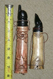 CHOICE BETWEEN 2 Vintage Timor Ethnic Authentic Tribal Lime Containers (used during Betel Habit): Hand Carved Buffalo Bone receptacles with hand etched Scrimshaw motifs, Hand Carved Ebony Wood Lids, Frog  or Turtle motifs: BN5A & BN5B