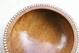 STUNNING 1 OF A KIND UNIQUE KWILA WOOD BOWL MUSEUM MASTERPIECE WITH MOTHER OF PEARL TEAR DROP INSERTS & DELICATE LACY INCISED BORDER BY RENOWNED TRIBAL SCULPTOR 12”X 12”X 3.5 TROBRIAND ISLANDS MELANESIA SOUTH PACIFIC DESIGNER COLLECTOR 2A178