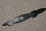 Rare Melanesian Art Ebony Mother of Pearl Crocodile Alligator Hand Carving 1A48