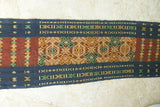 Hand woven Sumba Songket Hinggi Ikat Runner (57" x 12") with Geometric Designs Made from Hand spun Cotton Dyed with Natural Pigments (SR63)  beautiful earthtone geometrics with fringes wall Décor designer textile collector unique