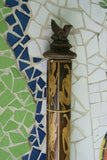 Tribal Wood & Bamboo Betel Nut Carrier, Flute container, Hand Carved & Hand Etched Bird Stopper Lid, BNW6, 16" x 3"