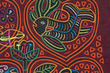 Kuna Indian Abstract Traditional Mola blouse panel from San Blas Islands, Panama. Hand stitched Applique: Animals 16.5" x 13.25"  (72B)