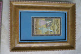 ORIGINAL GONGBI MUGHAL ART BEAUTIFUL FRAMED LARGE PERSIAN INK MINIATURE PAINTING ON SILK FROM NEPAL EXTREMELY DETAILED RENDITION OF KRISHNA IN ORNATE GARB DFN1 DECORATOR DESIGNER COLLECTOR WALL ART HOME DECOR 19”X13.5”