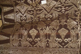 Ceremonial Burgundy Red Embroidery Brocade damask Wedding Songket  textile cloth with Metallic Gold Threads 42"x 22" (SG49) Collected in Klunkung Regency, Bali & belonging to Nobility royalty