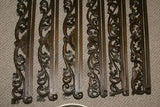 UNIQUE INTRICATELY HAND CARVED ORNATE WOOD HANGER 27” LONG (ROD, RACK) USED TO DISPLAY RARE OR PRECIOUS TEXTILES ON THE WALL, SUPERB BAS RELIEF CHOICE BETWEEN 3 LACY FOLIAGE VINES & FLOWER MOTIF ITEM 271, 274 OR 375 COLLECTOR DECORATOR DESIGNER WALL ART