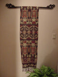2 WOOD Hand carved Textile Runner Obi Display Hanger Rods Racks Finials 23" + 1 FREE Created to Display Precious Textiles: Antique Tapestry Runner Obi Needlepoint Fabric Panel Quilt Rare Cloth etc… Designer Collector Wall Décor