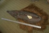 RARE UNIQUE OCEANIC ART LARGE OLD HAND CARVED TRIBAL CLAN ANCESTRAL CULT RAMU SPIRIT MASK WITH LONG PHALLIC NOSE SHELLS BUSH TWINE COLLECTED ON RAMU RIVER PAPUA NEW GUINEA 13A6 ORACLE CONSULTED FOR ADVICE DURING RAIDS COLLECTOR DESIGNER DECOR 39"x 17"
