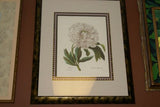 SIGNED UNIQUE DETAILED ARTIST HAND PAINTED FRAME MATTED REDOUTE PRINT RE10 PEONY