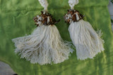 BARGAIN 4 very large PHILLIPINES Endive Murex Seashell Tassels Curtain Holdbacks Oceanic Art, South Pacific Home Decor Accent, Handcrafted Unique perfect for Designer Decorator Shell Collector Stunning Beach Lover Pool Cabana Look