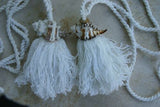 BARGAIN 6 very large PHILLIPINES Endive Murex Seashell Tassels Curtain Holdbacks Oceanic Art, South Pacific Home Decor Accent, Handcrafted Unique perfect for Designer Decorator Shell Collector Stunning Beach Lover Pool Cabana Look