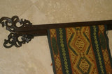 8 Hand carved Wood Elegant Unique Display Hanger Rack Rods Bars with Ornate Finials at each end 23" Long Created to Display Precious Textiles: Antique Tapestry Runner Obi Needlepoint Fabric Panel Quilt Rare Cloth etc… Designer Collector Wall Décor