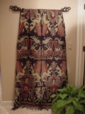 6 Hand carved Wood Elegant Unique Display Hanger Rack Rods Bars with Ornate Finials at each end 38" Long Created to Display Precious Textiles: Antique Tapestry Runner Obi Needlepoint Fabric Panel Quilt Rare Cloth etc… Designer Collector Wall Décor