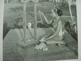 Rare old ceremonial hand spun hand woven black hemp textile loin cloth, Protective royal ancestor motif guarded by marine animals, Embroidery is hand twisted bark rope fiber twine. Melolo Village Sumba Indonesia RE4