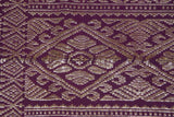 Old Ceremonial Balinese Brocade Damask Wedding Songket Belt.  Burgundy Red Textile cloth Embroidered with Metallic Gold Threads 60" x 9" (SG23) Collected in Klunkung Regency, Bali & belonging to Nobility royalty