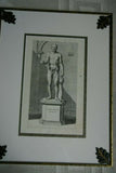 Very rare Original folio copperplate engraving dating 1660 Seneca Moriens In Balneo Rome Nude from Villa Pamphilia: eiusque Palatium Printed on hand-made watermarked laid paper 360+ years old!!! Double matted & Framed in hand painted signed frame