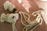 2 very large Banded Tun Tonna Sulcosa & Spotted Cowry Seashell Tassels, Pulls, Oceanic Art, South Pacific Home Decor Accent, Handcrafted Unique perfect for Designer Decorator Shell Collector Beach Lover Vacation Feel Pool Cabana