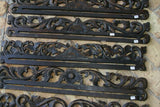 UNIQUE INTRICATELY HAND CARVED ORNATE WOOD HANGER 27” LONG (ROD, RACK) USED TO DISPLAY RARE OR PRECIOUS TEXTILES ON THE WALL, SUPERB BAS RELIEF CHOICE BETWEEN 3 LACY FOLIAGE VINES & FLOWER MOTIF ITEM 288, 292 OR 294 COLLECTOR DECORATOR DESIGNER WALL ART