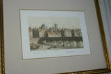 19TH C. PARIS A TRAVERS AGES 1885 ORIGINAL ARCHITECTURE ANTIQUE FOLIO ENGRAVING  GRAND CHATELET ET PONT DE BOIS, PARIS Engraved by Benoist, Sorieu & Bayalos. PROFESSIONALLY MATTED & FRAMED WALL DÉCOR.