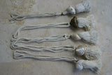 Liquidation: 26 total Seashell Tassels Curtain Holdbacks: 10 pairs of Snake Cowry  + 6 Varied Indopacific Shell Tassels Banded Tun, Pearlized Trochus, Tree Snail, Horse Conch & brown Cowry Oceanic Art, South Pacific Home Decor Accent Designer
