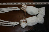 BARGAIN 2 very large PHILLIPINES Endive Murex Seashell Tassels Curtain Holdbacks Oceanic Art, South Pacific Home Decor Accent, Handcrafted Unique perfect for Designer Decorator Shell Collector Stunning Beach Lover Pool Cabana Look