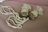 2 very large Cowry Seashell Tassels Curtain Drapes Holdbacks Oceanic Art, South Pacific Home Decor Accent, Handcrafted Unique perfect for Designer Decorator Shell Collector Stunning Beach Lover Pool Cabana Look hand crafted & Unique Coloring