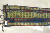 Hand woven Intricate Sumba Songket Hinggi Ikat Textile Runner (61' x 12") with Geometric designs, Made from Handspun Cotton Dyed with Natural Pigments (SR71) with fringes wall Décor designer textile collector unique earthtones
