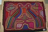 Kuna Indian Folk Art Mola Blouse Panel from San Blas Islands, Panama. Hand stitched Applique: Mirror Image Peace Dove Birds 16.5" x 12.75" (99B)