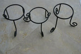 3 STURDY ELEGANT CUSTOM MADE HANDCRAFTED BLACK METAL STANDS TO DISPLAY & INHANCE  ART BASKET POTTERY VASE COLLECTIBLE ETC…  MANY SIZES AVAILABLE (WE CARRY LARGE ONES FOR BASE OF TABLE TOPS) DECORATOR DESIGNER COLLECTOR DESIGN HOME DÉCOR TERRIFIC VALUE