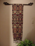 8 Hand carved Wood Elegant Unique Display Hanger Rack Rods Bars with Ornate Finials at each end 19" Long Created to Display Precious Textiles: Antique Tapestry Runner Obi Needlepoint Fabric Panel Quilt Rare Cloth etc… Designer Collector Wall Décor