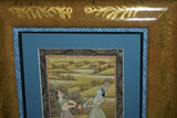 ORIGINAL GONGBI MUGHAL ART BEAUTIFUL FRAMED LARGE PERSIAN INK MINIATURE PAINTING ON SILK FROM NEPAL EXTREMELY DETAILED RENDITION OF KRISHNA IN ORNATE GARB DFN1 DECORATOR DESIGNER COLLECTOR WALL ART HOME DECOR 19”X13.5”