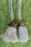 BARGAIN 4 very large PHILLIPINES Endive Murex Seashell Tassels Curtain Holdbacks Oceanic Art, South Pacific Home Decor Accent, Handcrafted Unique perfect for Designer Decorator Shell Collector Stunning Beach Lover Pool Cabana Look