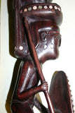 SOLD Museum quality Cannibal Warrior Head Hunter Rosewood statuette effigy mother pearl oceanic art