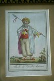 RARE 1796 H.C HAND COLORED ANTIQUE PRINT: costume fashion plate of  'Sheik de l'Arabie Heureuse FROM ENCYCLOPEDIE DES VOYAGES BY GRASSET DE SAINT-SAUVER  225 YEARS OLD MATTED AND CUSTOM FRAMED PROFESSIONALLY IN SIGNED HAND PAINTED FRAME