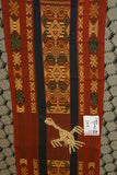 Hand woven Sumba Ikat Textile Warp Runner (50" x 12.5") Made from Hand spun Cotton, Dyed with Natural Pigments Bird Motif created with tiny Hand sewn Nassa Shells (SR5) earthtones with fringes wall Décor designer textile collector