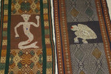 Hand woven Sumba Hinggi Songket Ikat Textile Runner (49" x 13.25") Made with Handspun Cotton Dyed with Natural Pigments Adorned with Mermaid Motif Created with tiny Nassa Shells (SR40) with fringes wall Décor designer textile collector earthtones
