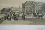 19TH CENTURY FRAMED PARIS IN ITS SPLENDOR 1861 ORIGINAL ARCHITECTURE ANTIQUE FOLIO LITHOGRAPH PALAIS DE L'INSTITUT, PARIS, FRANCE DOUBLE MATTED & FRAMED PROFESSIONALLY