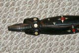 Rare Melanesian Art Ebony Mother of Pearl Crocodile Alligator Hand Carving 1A48