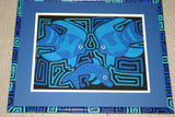 Kuna Indian Folk Art Mola Blouse Panel from  San Blas Islands, Panama. Hand-stitched Applique: Thistle Plant 17" x 12.5" (11B)