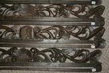UNIQUE INTRICATELY HAND CARVED ORNATE WOOD HANGER 31” (ROD, RACK) USED TO DISPLAY RARE OR PRECIOUS TEXTILES ON THE WALL, SUPERB BAS RELIEF MOTIF OF LACY FOLIAGE FLOWERS FRUIT VINES CHOICE 402, 404 OR 405 COLLECTOR DESIGNER WALL DÉCOR